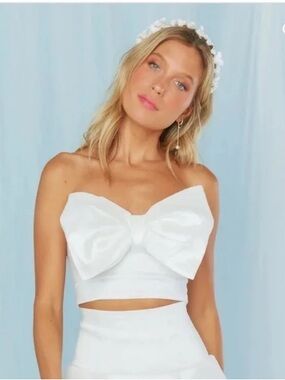 Show Me Your MuMu Bridal Bow Top sz M
